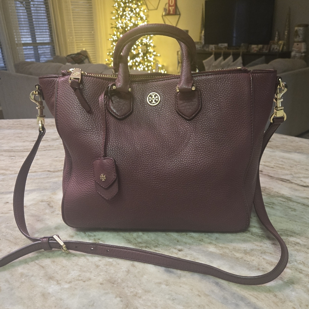 Plum Tory Burch Cross-body Satchel